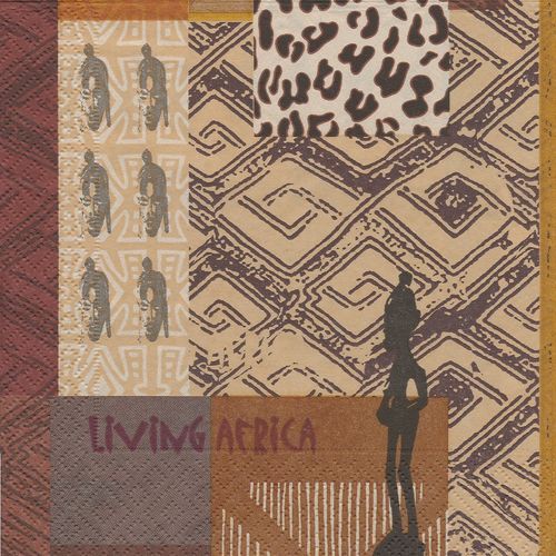 2 Serviettes papier Décor Afrique