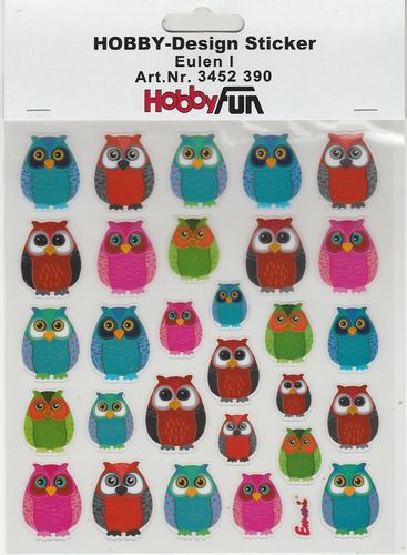 Stickers Sheet Owl #390