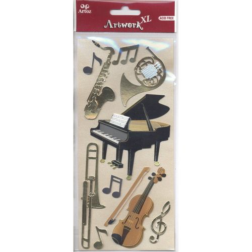 Stickers 3D Music Piano Violin #88
