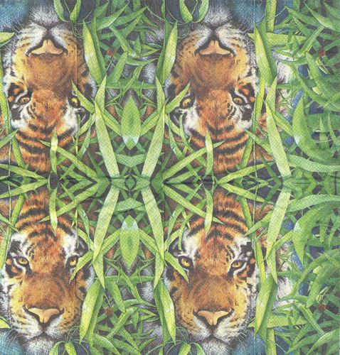 3 Mouchoirs papier Tigre & Bambou