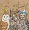 4 Paper Napkins Owl Family