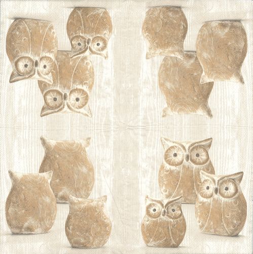 4 Paper Napkins Owl both sides