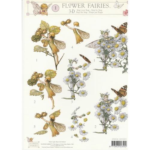 3D Sheet A4 Flower Fairies #1
