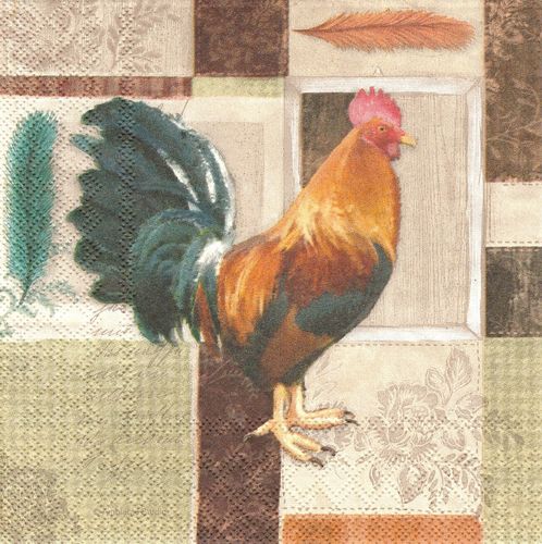 4 Paper Napkins French Rooster
