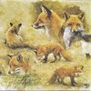 4 Paper Napkins Portraits of Foxes