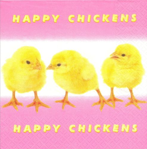 4 Paper Napkins Easter Chickens